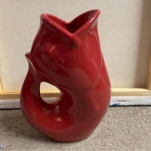 Authentic GurglePot Red Fish Pitcher Creamer  Designed in Seattle WA